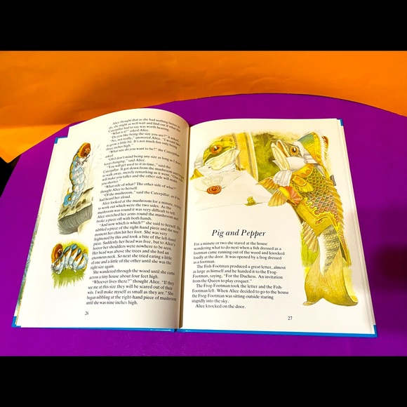 ALICE IN WONDERLAND VINTAGE 1993 HARDCOVER BOOK CLASSICS FOR YOUNG READERS 61p. - Picture 9 of 15